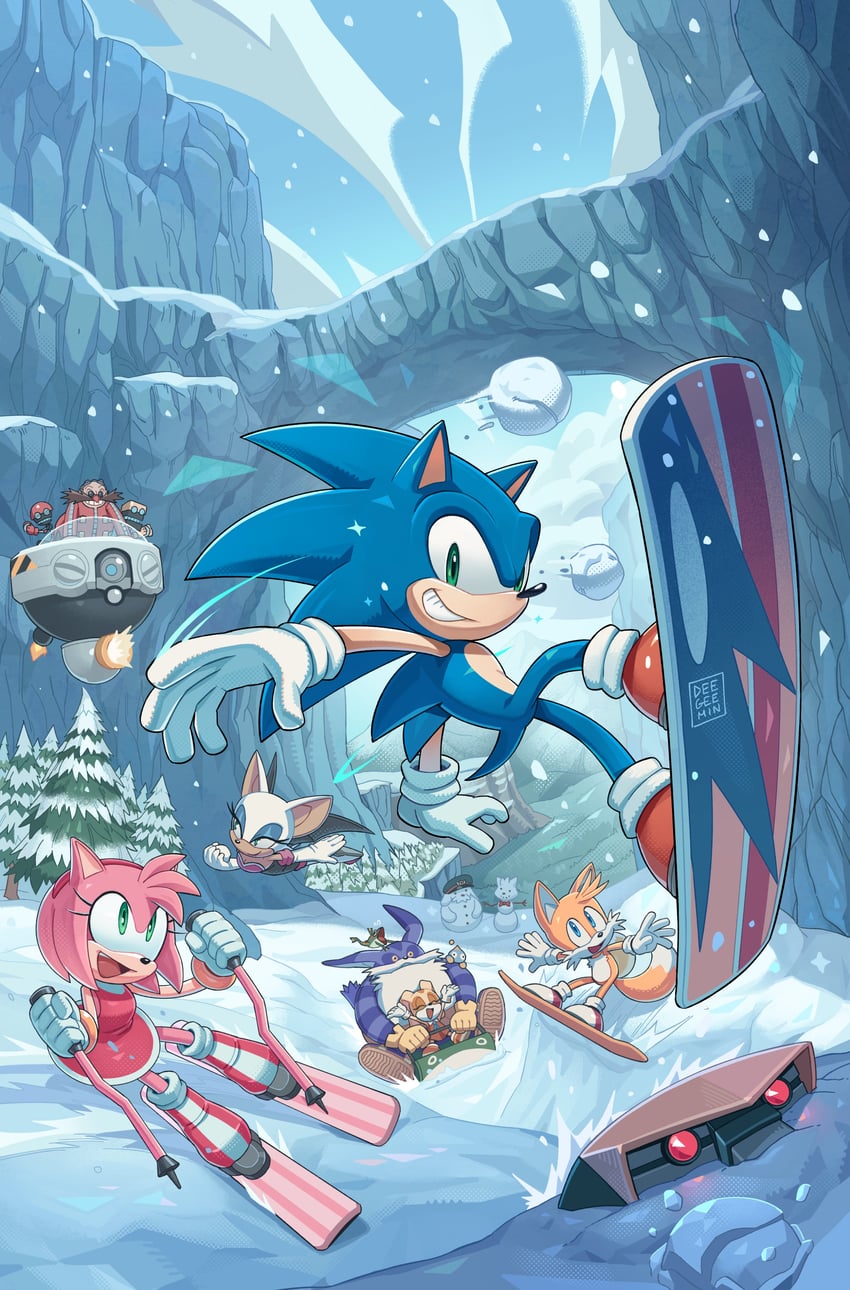 sonic the hedgehog, amy rose, rouge the bat, tails, cream the rabbit, and 10 more (sonic and 1 more) drawn by digimin