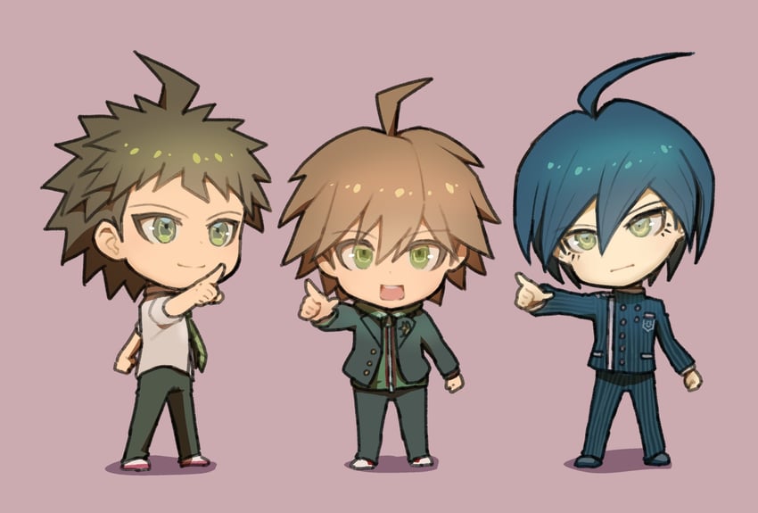saihara shuichi, hinata hajime, and naegi makoto (danganronpa and 3 more) drawn by youko-shima