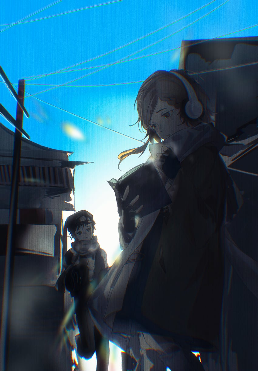 makishima haru and kamoshida chikamochi (raging loop) drawn by haoyueqianli711