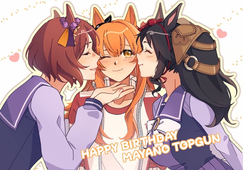 mayano top gun, sakura laurel, and marvelous sunday (umamusume) drawn by tsukiinu_(1174943116)