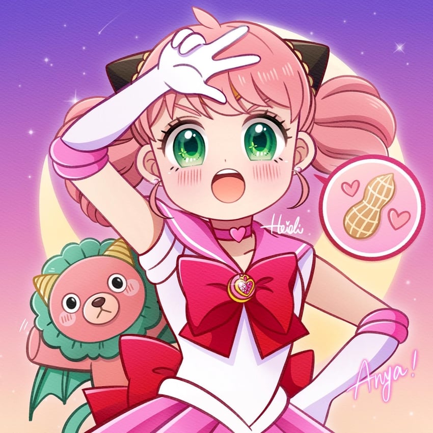 anya, chibi usa, and sailor chibi moon (bishoujo senshi sailor moon and 2 more) drawn by heidi0821