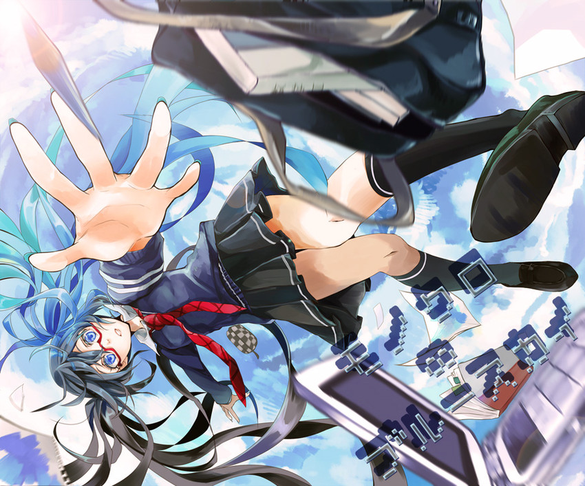 hatsune miku (vocaloid and 1 more) drawn by lunica