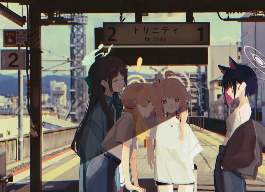 kazusa, natsu, airi, and yoshimi (blue archive) drawn by appl2pi2