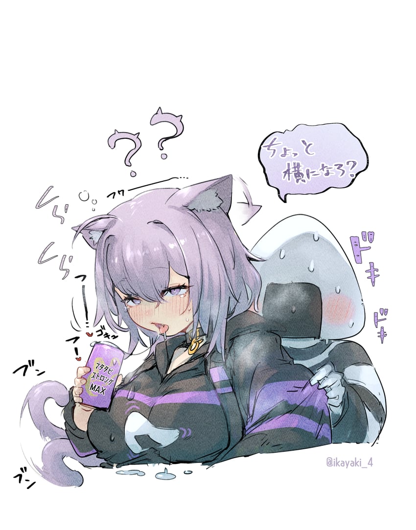nekomata okayu and onigirya (hololive) drawn by ikayaki_(ikayaki4)