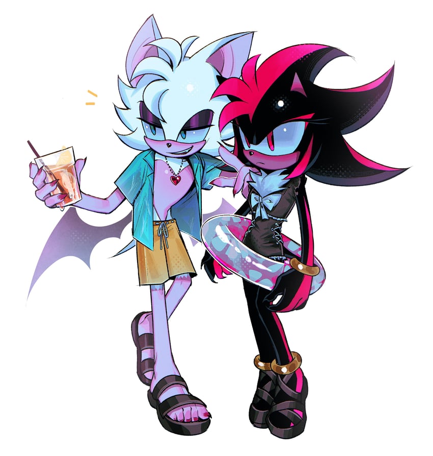 shadow the hedgehog and rouge the bat (sonic) drawn by sa1k_a