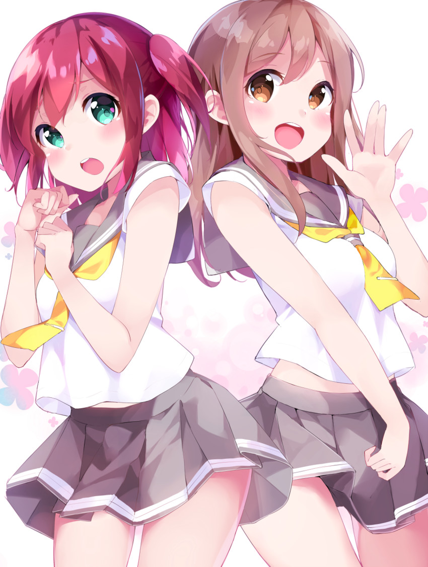 kunikida hanamaru and kurosawa ruby (love live! and 1 more) drawn by chikuwa.