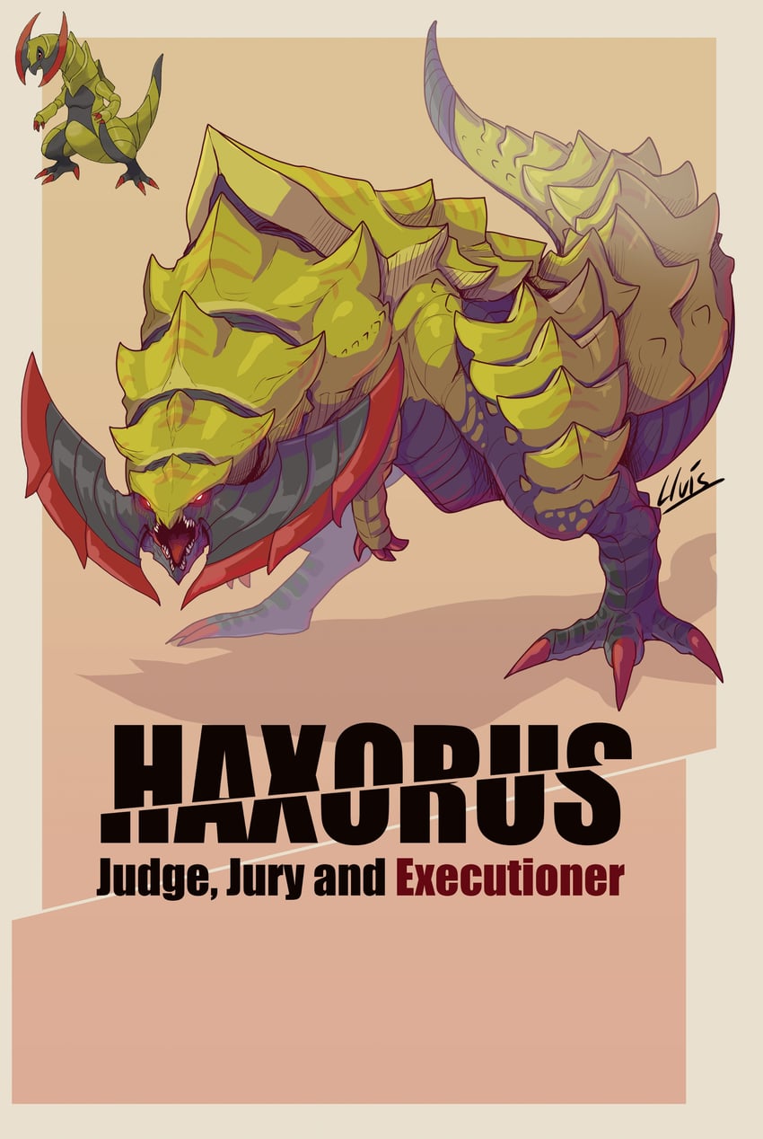 haxorus (pokemon and 1 more) drawn by lluisabadias