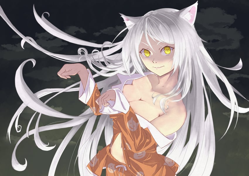 hanekawa tsubasa and black hanekawa (monogatari and 1 more) drawn by tanaka3bom