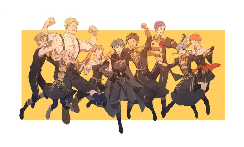 hilda valentine goneril, male byleth, lysithea von ordelia, marianne von edmund, claude von riegan, and 4 more (fire emblem and 1 more) drawn by tachibana_(tachibanakimi)