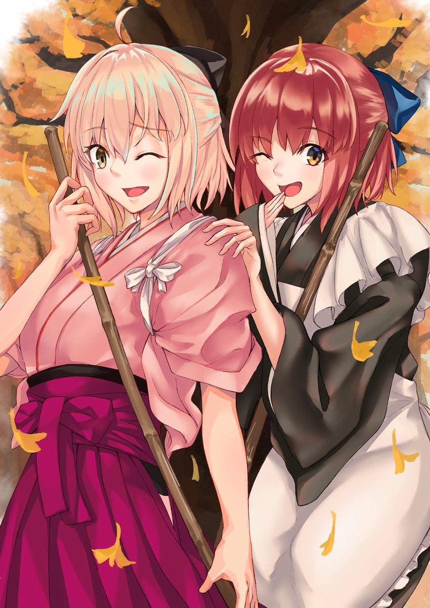 okita souji and kohaku (fate and 3 more) drawn by yu_sa1126