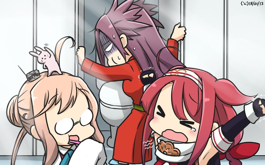 makigumo, jun'you, kawakaze, kawakaze kai ni, and jun'you kai ni (kantai collection) drawn by hamu_koutarou