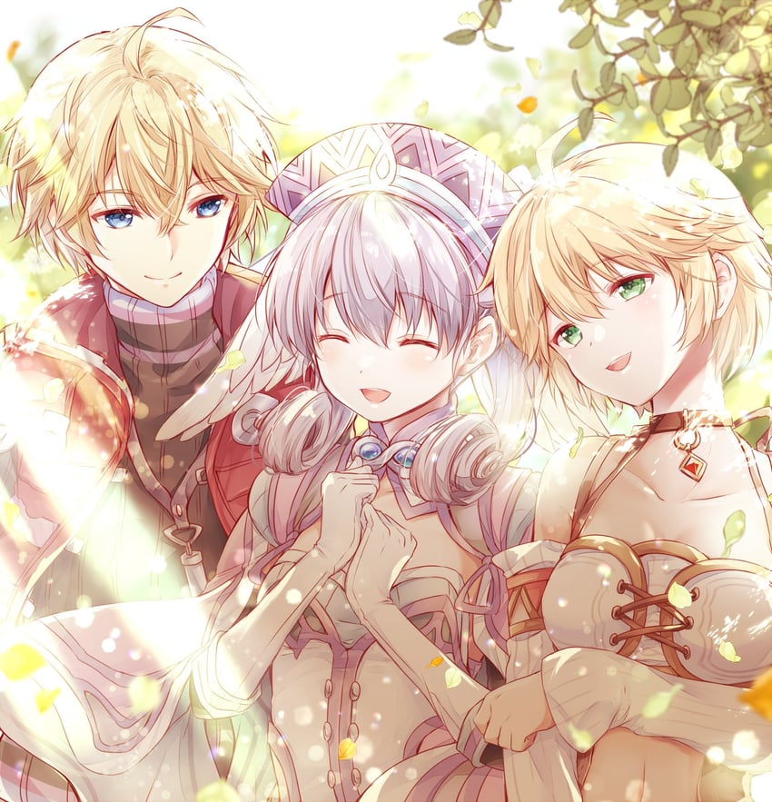 melia antiqua, shulk, and fiora (xenoblade chronicles and 1 more) drawn by ui_frara