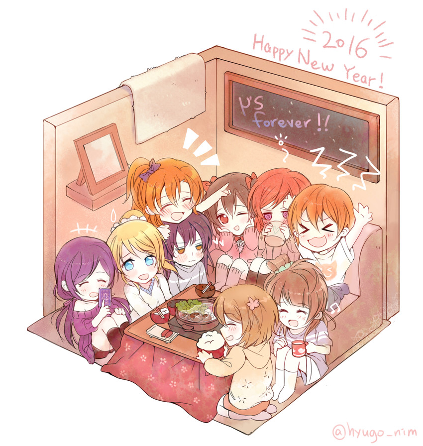 nishikino maki, tojo nozomi, sonoda umi, yazawa nico, ayase eli, and 4 more (love live! and 1 more) drawn by hyugo