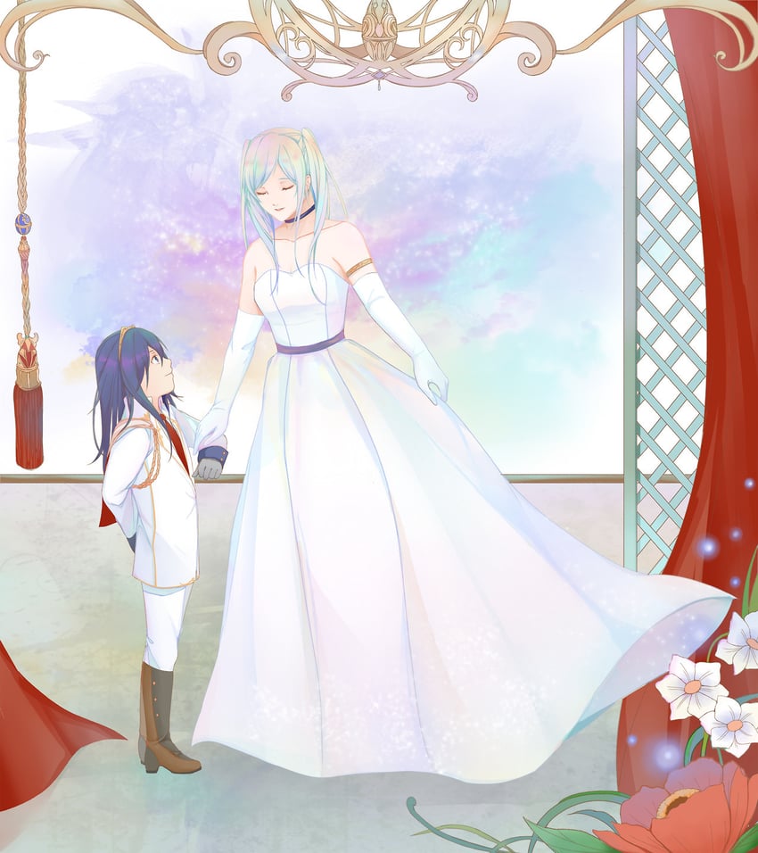 lucina and female robin (fire emblem and 1 more) drawn by raphim-thille