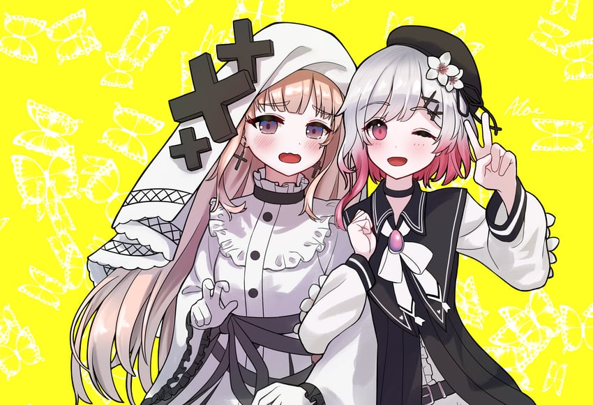 sakuraba ema and hikami meruru (mahou shoujo no majo saiban) drawn by akane_rouen_aloe