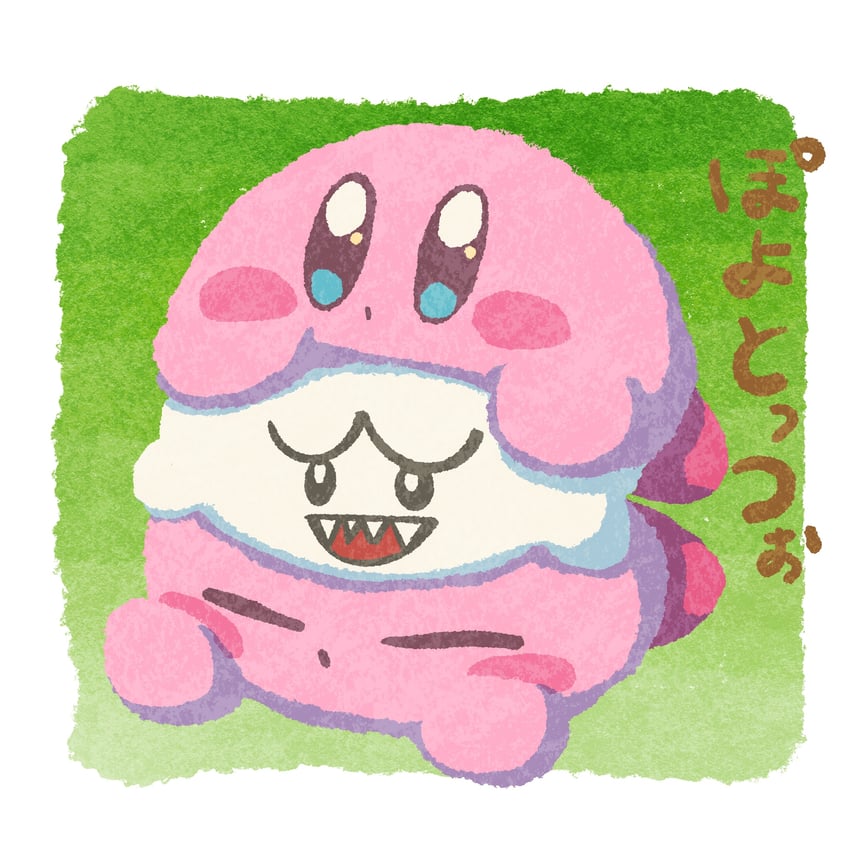 kirby and boo (mario and 1 more) drawn by miclot