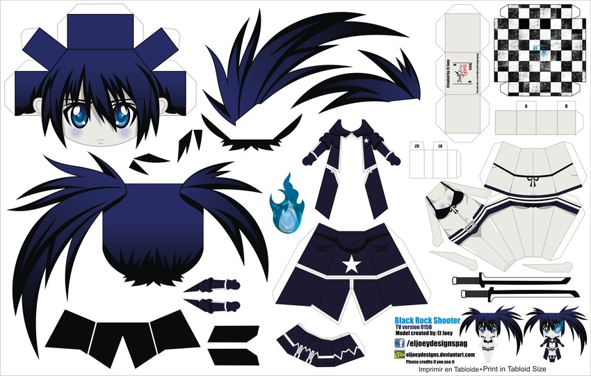 black rock shooter (black rock shooter) drawn by el_joey