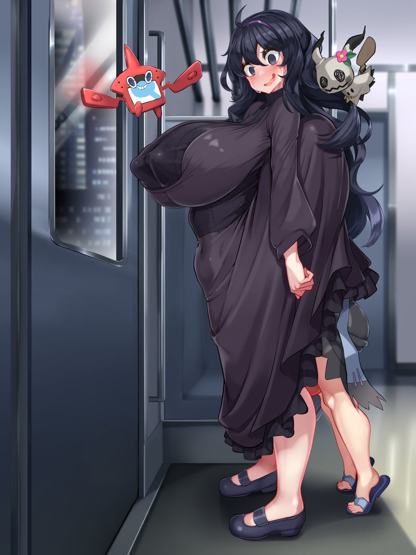 rotom, hex maniac, mimikyu, acerola, and rotom dex (pokemon and 1 more) drawn by kawahagi-tei