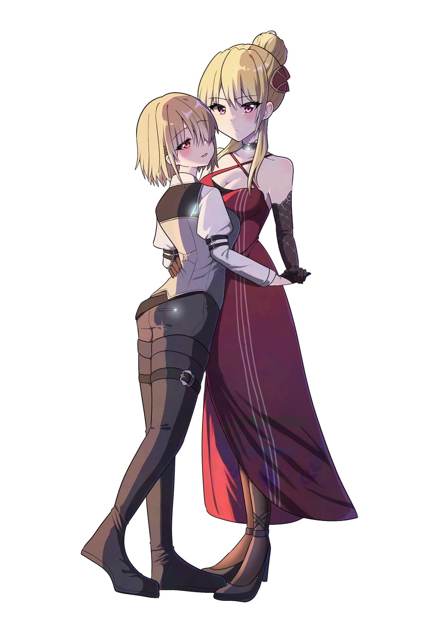 kayamori ruka and shirakawa yuina (heaven burns red) drawn by puyopiku
