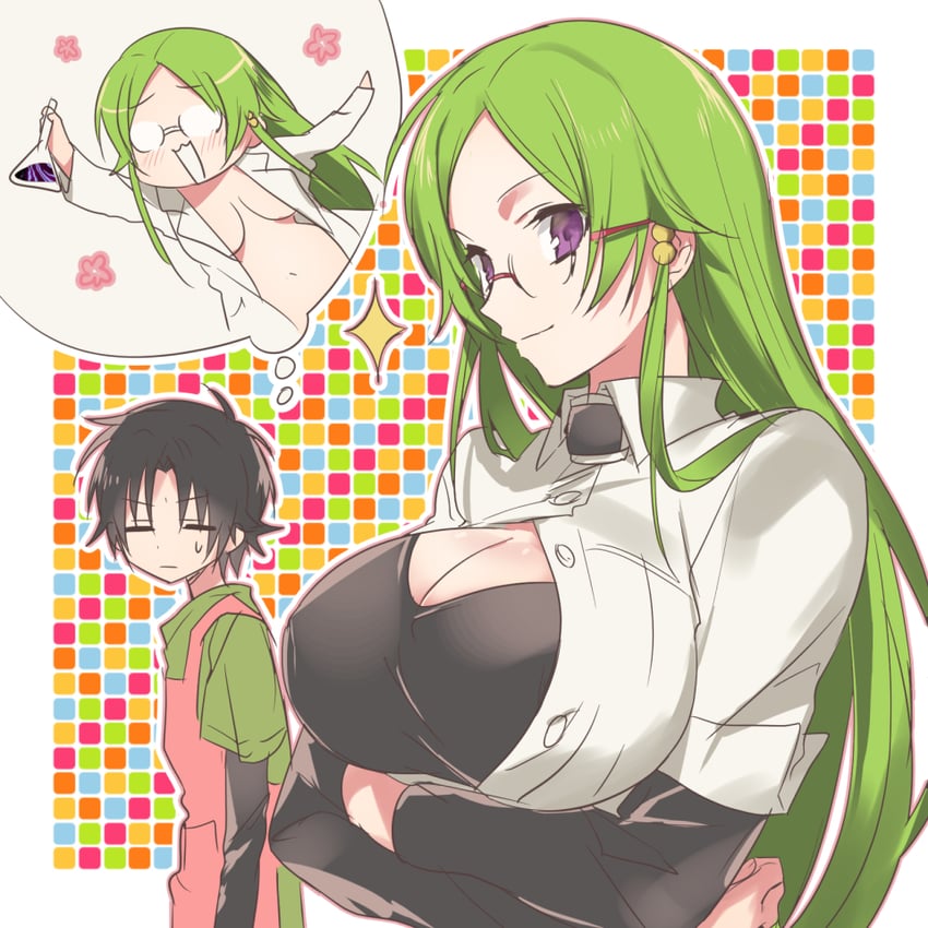 nagumo koushi and wachi mineru (megami-ryou no ryoubo-kun) drawn by hinotta