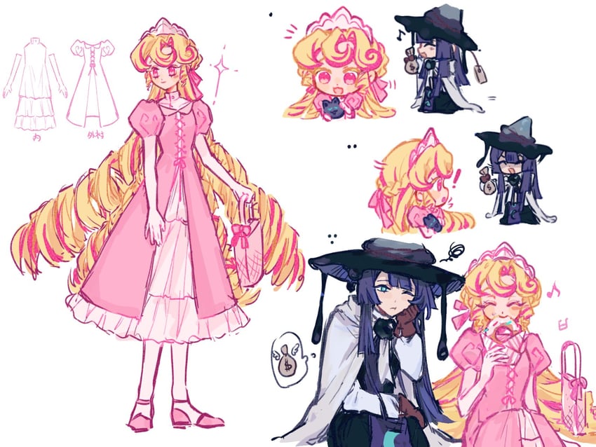kouign-amann cookie and prune juice cookie (cookie run and 1 more) drawn by mokaink28