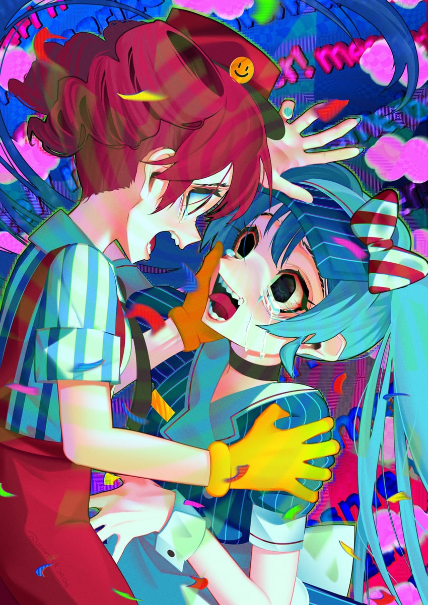 hatsune miku and kasane teto (vocaloid and 2 more) drawn by zontik2404