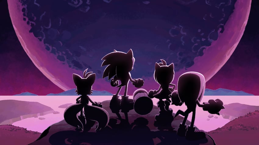 sonic the hedgehog, amy rose, tails, knuckles the echidna, and the end (sonic and 2 more) drawn by evan_stanley
