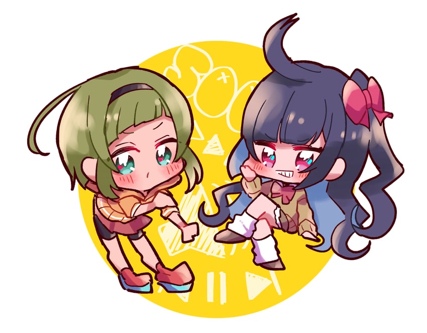 chizu ranka and suzuka sakuya (mahou shoujo madoka magica and 1 more) drawn by takenoko_mgrc