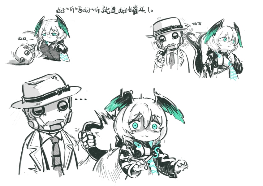 ho'olheyak and tin man (arknights) drawn by weibo_6636859565