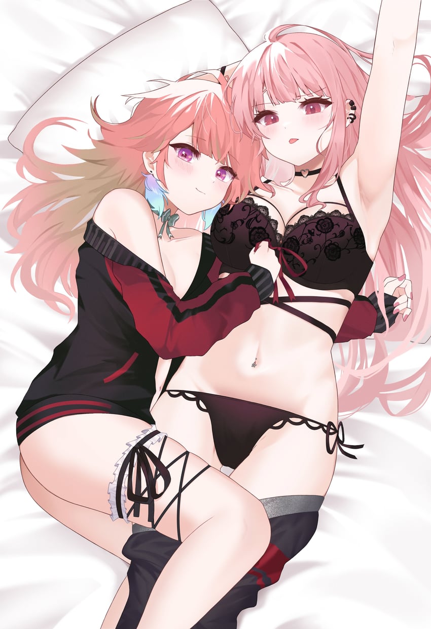 mori calliope and takanashi kiara (hololive and 1 more) drawn by yufu
