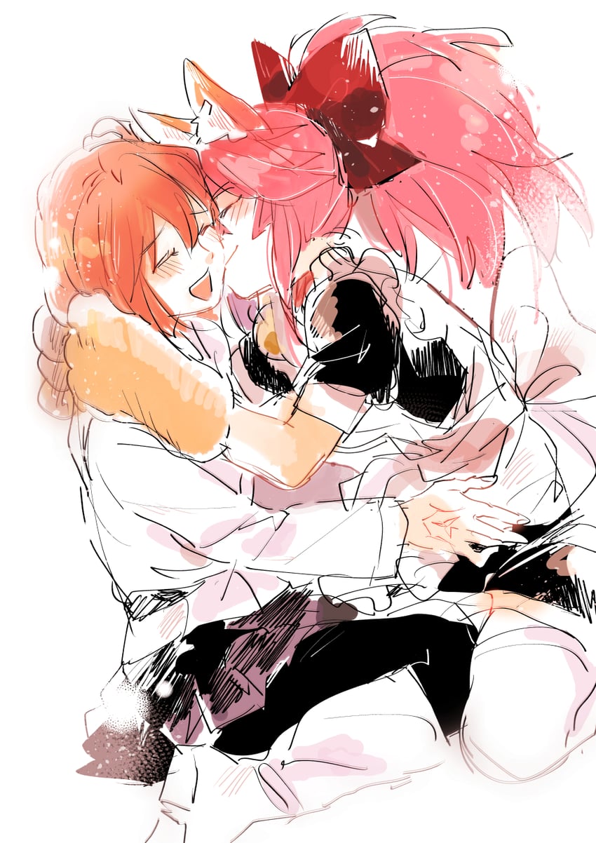 fujimaru ritsuka, tamamo, and tamamo cat (fate and 1 more) drawn by meeko