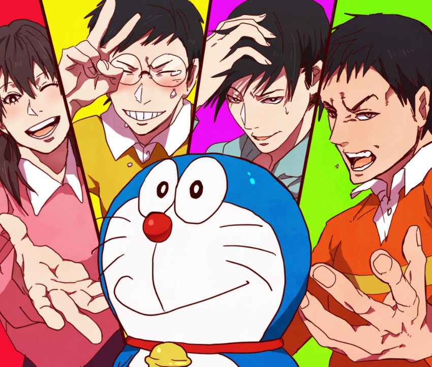 doraemon, minamoto shizuka, nobi nobita, gouda takeshi, and honekawa suneo (doraemon) drawn by motsu_(f0204)