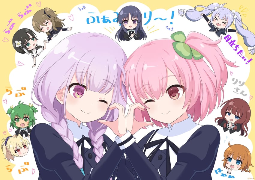 kuo shenlin, hitotsuyanagi riri, kaede johan nouvel, wang yujia, shirai yuyu, and 5 more (assault lily) drawn by piatin