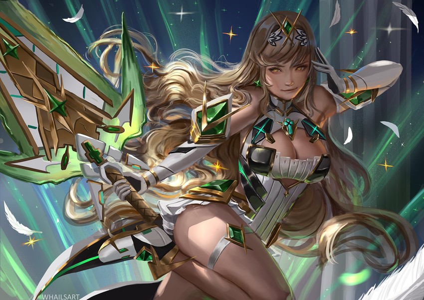 mythra (xenoblade chronicles and 1 more) drawn by whails
