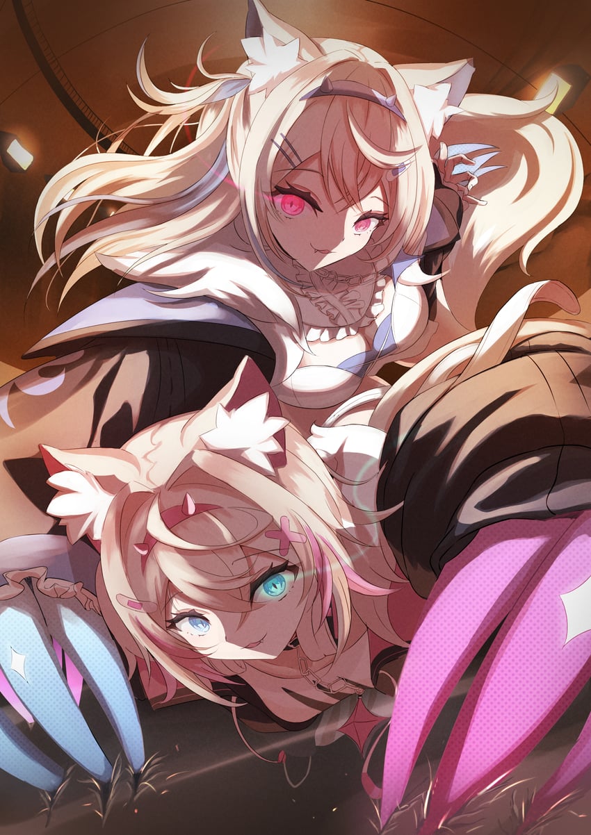 fuwawa abyssgard and mococo abyssgard (hololive and 1 more) drawn by ddog_(ddog39)