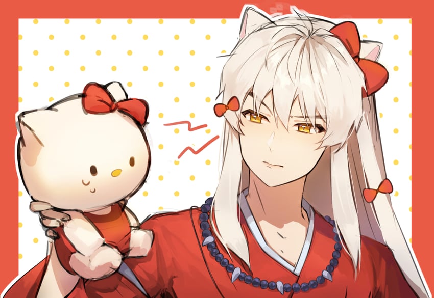 hello kitty and inuyasha (sanrio and 2 more) drawn by puppy_inuuu