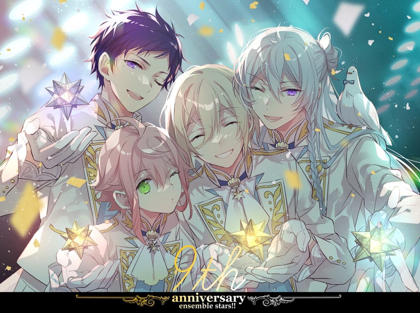 himemiya tori, tenshouin eichi, hibiki wataru, and fushimi yuzuru (ensemble stars!) drawn by huyucotton
