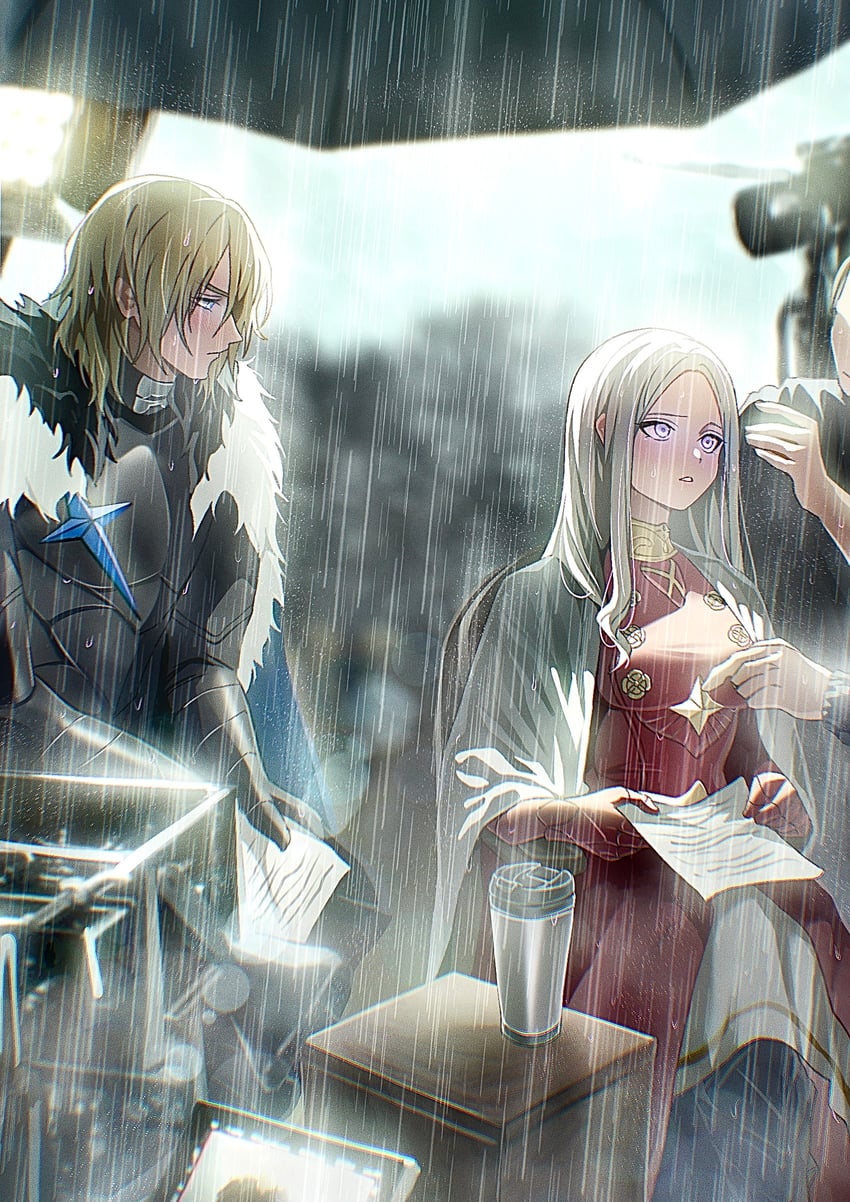 edelgard von hresvelg and dimitri alexandre blaiddyd (fire emblem and 1 more) drawn by soma_otakuu