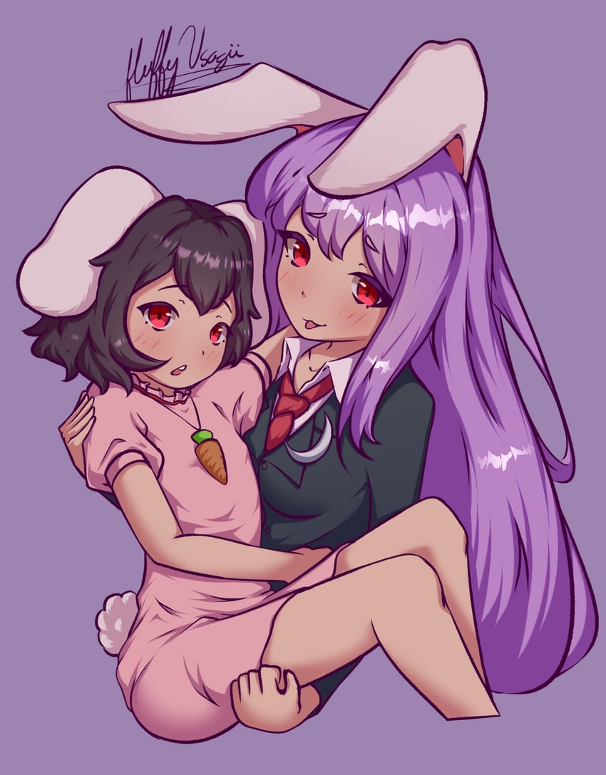 reisen udongein inaba and inaba tewi (touhou) drawn by fluffyusagii