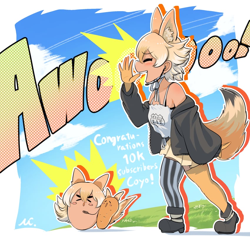 coyote and coyopotato (kemono friends and 1 more) drawn by mcgunngu