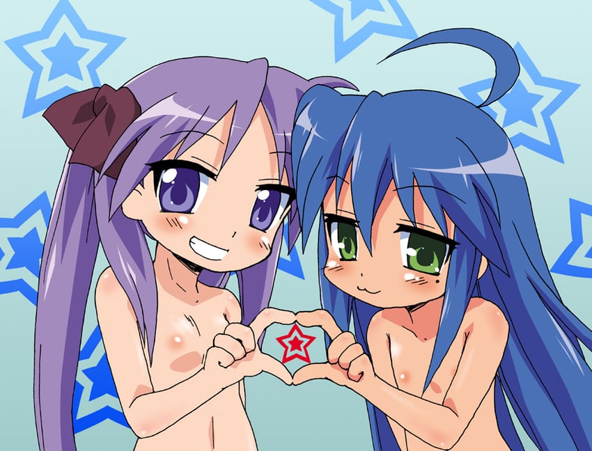 hiiragi kagami and izumi konata (lucky star) drawn by mukaibi_aoi