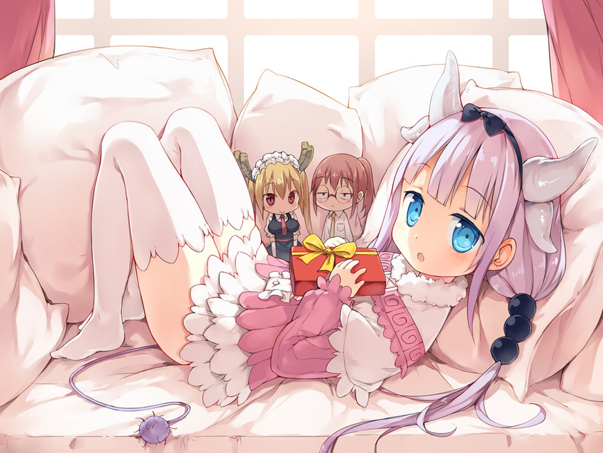 kanna kamui, tohru, and kobayashi (kobayashi-san chi no maidragon) drawn by fred04142