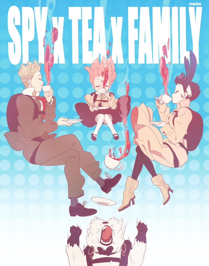 yor briar, anya, twilight, and bond (spy x family) drawn by findoworld