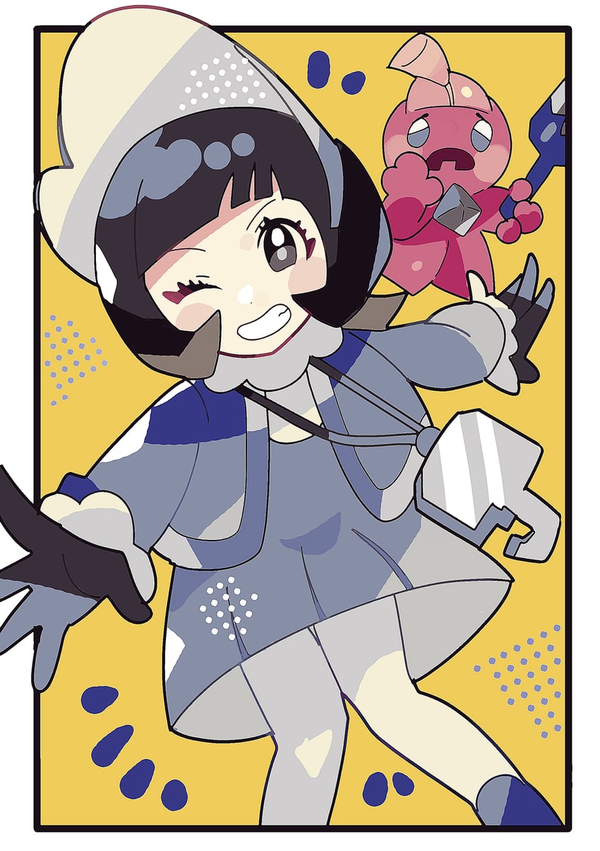 poppy and tinkatink (pokemon and 1 more) drawn by anidler91