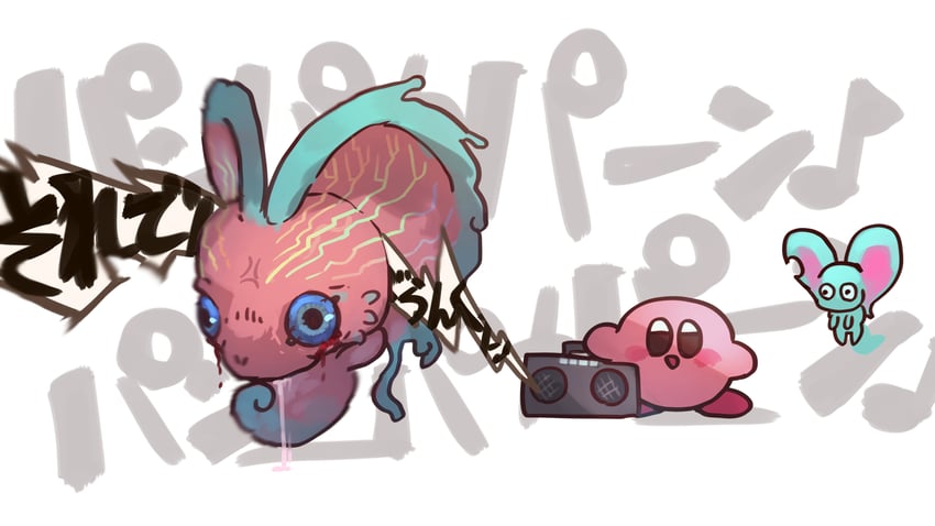 kirby, elfilin, and fecto forgo (kirby and 1 more) drawn by shiburingaru