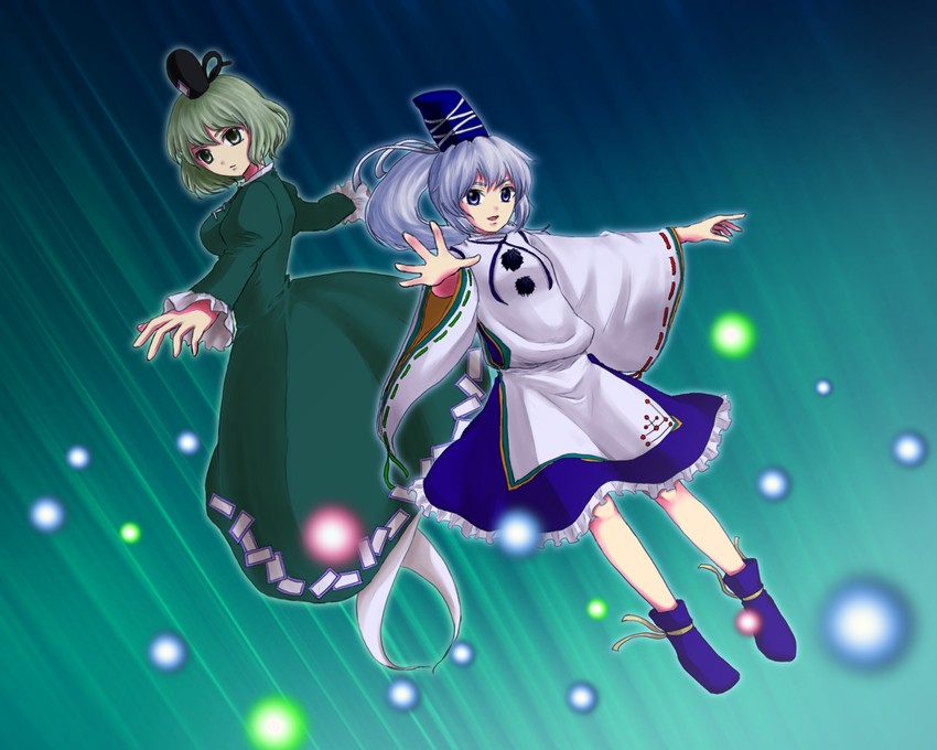 mononobe no futo and soga no tojiko (touhou) drawn by takemoko