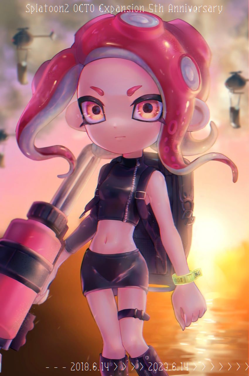 octoling player character, octoling girl, and agent 8 (splatoon and 2 more) drawn by loveseaocolors