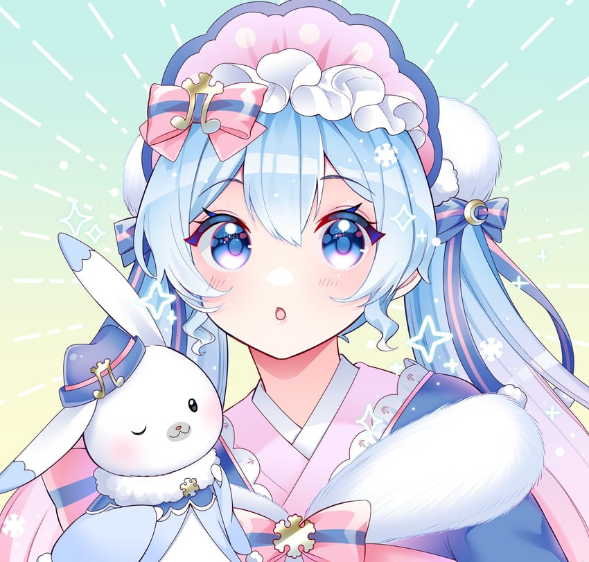 hatsune miku, yuki miku, and rabbit yukine (vocaloid) drawn by masumofu