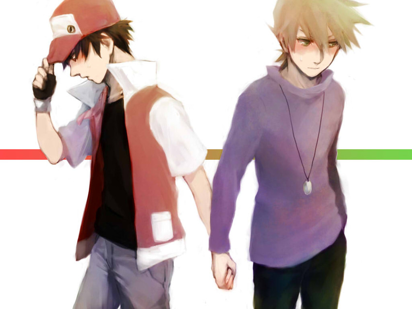 red, blue oak, and pixiv red (pokemon and 1 more) drawn by ichiko365