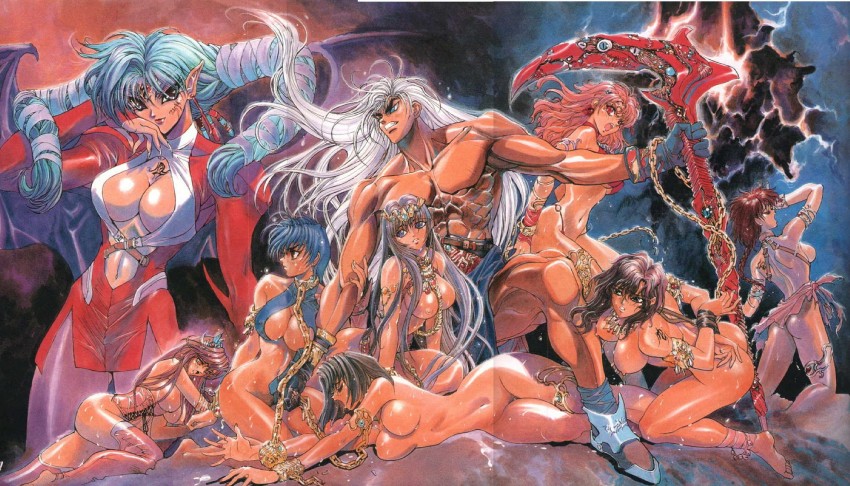 dark schneider, sheila tel metallicana, and ichael monroe (bastard!!) drawn by hagiwara_kazushi